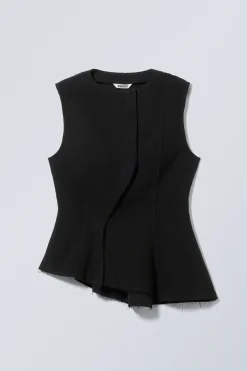 Weekday SLEEVELESS ASYMMETRIC PEPLUM TOP><noscript><img width=