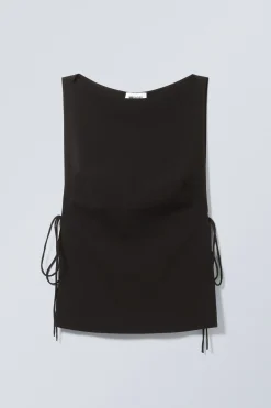 Weekday SLEEVELESS BOAT-NECK TIE TOP>Women Tops