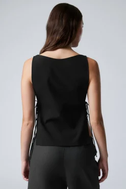 Weekday SLEEVELESS BOAT-NECK TIE TOP><noscript><img width=