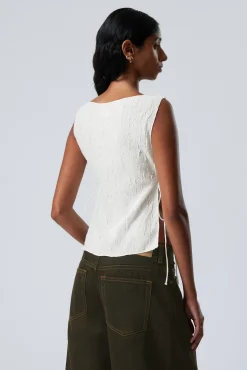 Weekday SLEEVELESS BOAT-NECK TIE TOP><noscript><img width=