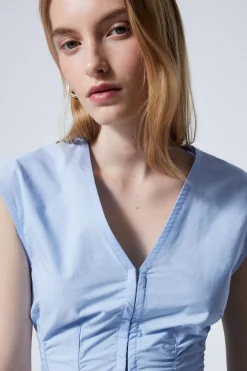 Weekday SLEEVELESS GATHERED POPLIN TOP>Women Blouses & Shirts|Tops