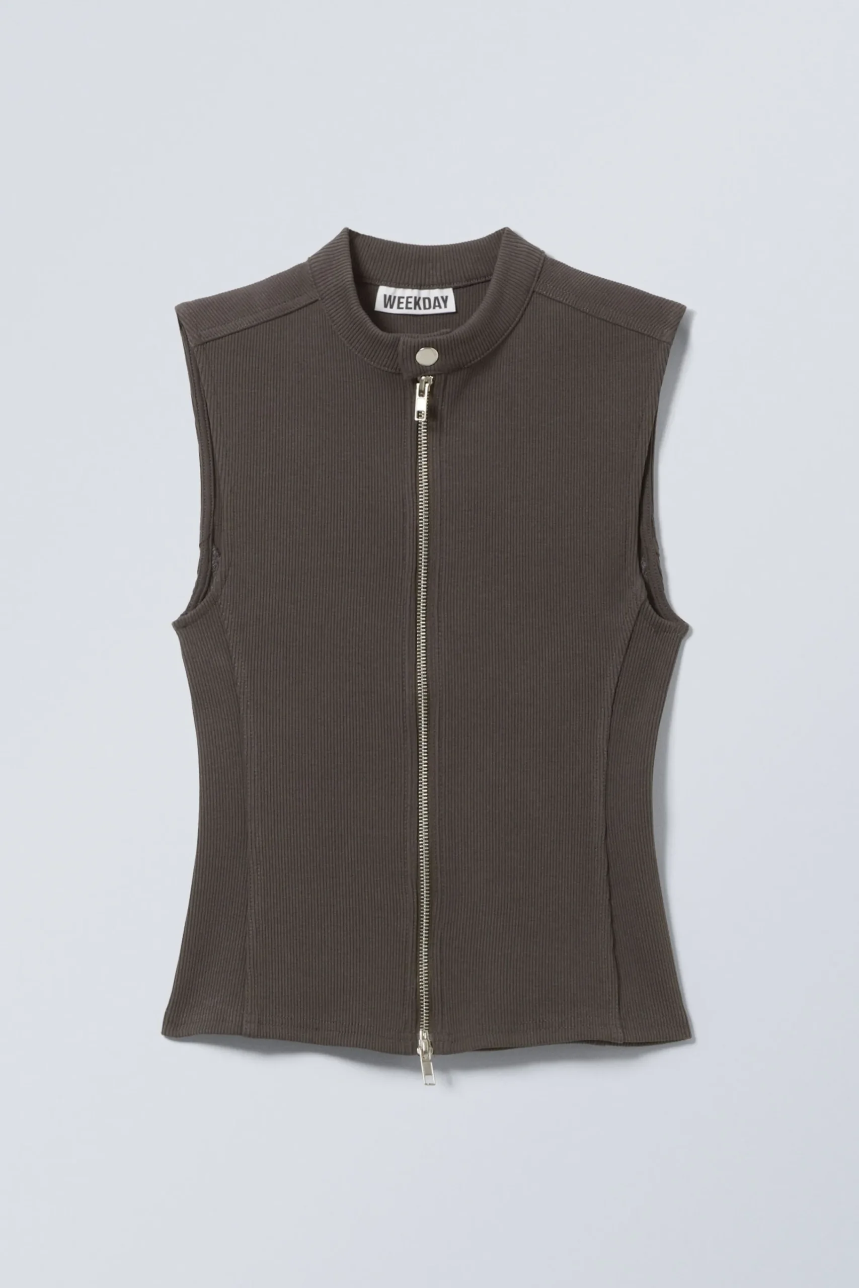 Weekday SLEEVELESS RIBBED ZIP-TOP>Women Tops