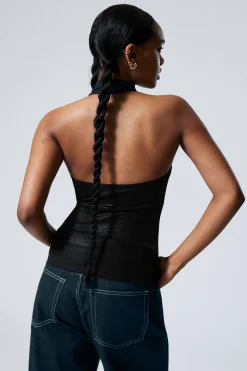Weekday SLEEVELESS SHINY HALTERNECK TOP><noscript><img width=