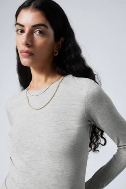 Weekday SLIM FITTED LONG SLEEVE>Women Basics|Tops