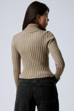 Weekday SLIM KNITTED TURTLENECK CARDIGAN><noscript><img width=