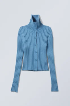 Weekday SLIM KNITTED TURTLENECK CARDIGAN><noscript><img width=