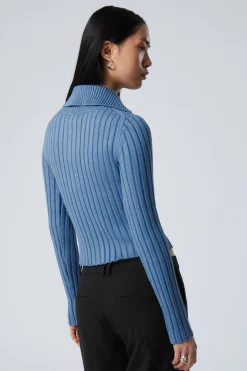 Weekday SLIM KNITTED TURTLENECK CARDIGAN><noscript><img width=
