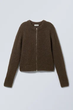 Weekday SLIM KNITTED ZIP CARDIGAN><noscript><img width=