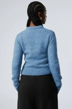 Weekday SLIM KNITTED ZIP CARDIGAN><noscript><img width=