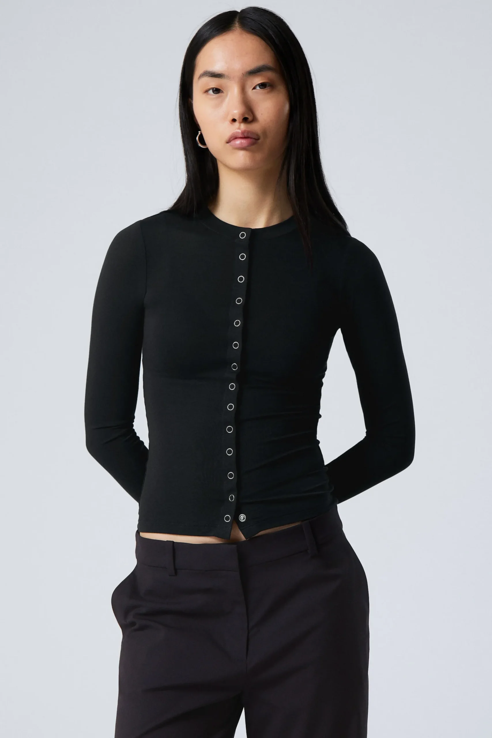 Weekday SLIM LONG-SLEEVED BUTTONED CARDIGAN>Women Tops