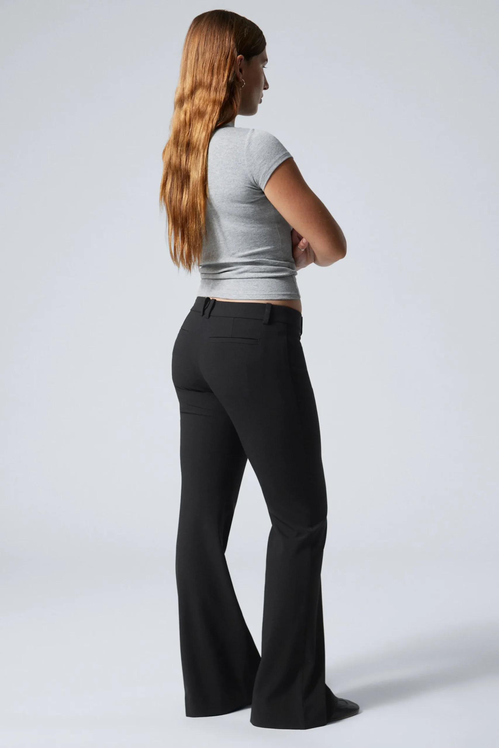 Weekday SLIM LOW WAIST FLARED SUIT TROUSERS>Women Trousers