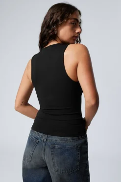 Weekday SLIM SLEEVELESS ZIP TOP><noscript><img width=