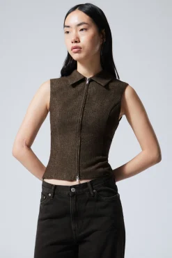 Weekday SLIM ZIP VEST TOP>Women Blouses & Shirts|Tops