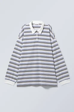 Weekday STRIPED OVERSIZED POLO SHIRT><noscript><img width=