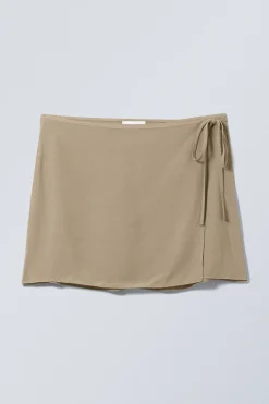 Weekday TAILORED VISCOSE MINI WRAP SKIRT><noscript><img width=