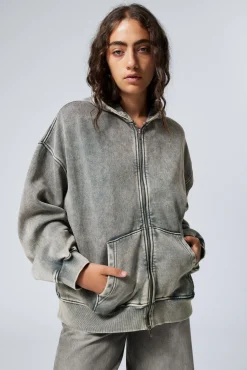 Weekday WASHED LOOSE FIT ZIP HOODIE>Women Hoodies
