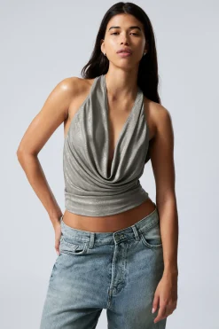 Weekday WATERFALL DRAPE HALTERNECK TOP>Women Tops