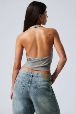 Weekday WATERFALL DRAPE HALTERNECK TOP><noscript><img width=