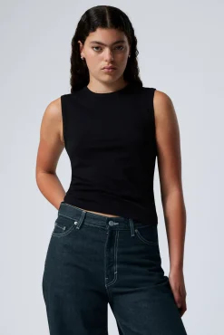 Weekday WIDE SHOULDER FITTED TANK TOP>Women Basics|Tops