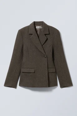 Weekday WOOL-BLEND HERRINGBONE BLAZER><noscript><img width=